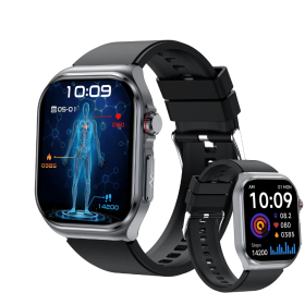 2025 New Men Health Smart Watch 2.0 Inch HD Fitness Tracker with Heart Rate Blood Oxygen Blood Pressure Sleep Monitor IP68 Waterproof Exercise Pe