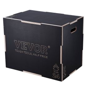 3 in 1 Plyometric Jump Box, 30/24/20 Inch Wooden Plyo Box, Platform & Jumping Agility Box