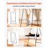 Yoga Stand Frame, Max 440.9 lbs Load Swing Stand, Triangular Structure Aerial Rig, Aerial Silk Stands with EVA Foam & 6.6-yard Yoga Hammock
