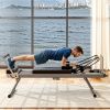Extra Large Pilates Reformer - Multi-functional Home Fitness Equipment, 395lbs Capacity, with Dynamic Resistance Cords and Aerobic Rebounder