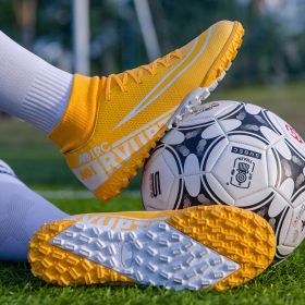 Large size youth adult football shoes long spikes short spikes sports football shoes (Color: Orange nails, size: 36)