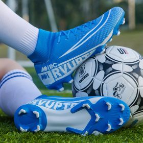 Large size youth adult football shoes long spikes short spikes sports football shoes (Color: Blue spike, size: 40)