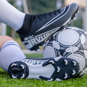 Large size youth adult football shoes long spikes short spikes sports football shoes (Color: Black spike, size: 43)