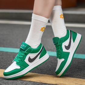 New Air Force AJ1 green apple couple shoes men's sports basketball shoes fashion trend match men's and women's casual sports shoes 36-45 (Color: Green, size: 45)