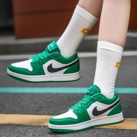 New Air Force AJ1 green apple couple shoes men's sports basketball shoes fashion trend match men's and women's casual sports shoes 36-45 (Color: Green, size: 36)