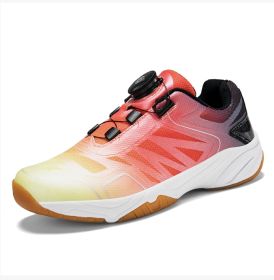 New seamless cutting process breathable shock absorption wear-resistant non-slip children's tennis badminton shoes Sports tennis shoes 30-41 (Color: Black mandarin, size: 35)