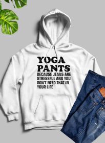 Yoga Pants Hoodie (Color: White, size: X-Large)