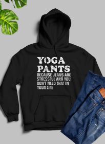 Yoga Pants Hoodie (Color: Black, size: large)