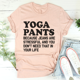 Yoga Pants T-Shirt (Color: Heather Prism Peach, size: 3XL)