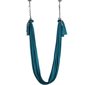 Aerial Silk & Yoga Swing, 8.7 Yards, Aerial Yoga Hammock Kit with 100gsm Nylon Fabric, Full Rigging Hardware & Easy Set-up Guide (Color: Dark Green, size: 8.22 x 2.8 m)