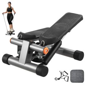 Stair Stepper, Mini Stepper for Exercise at Home, Hydraulic Fitness Stepper with Resistance Bands, Full Body Workout Cardio Equipment (Stride Adjustable or Not: Yes, Motion Mode: Up and Down Motion)